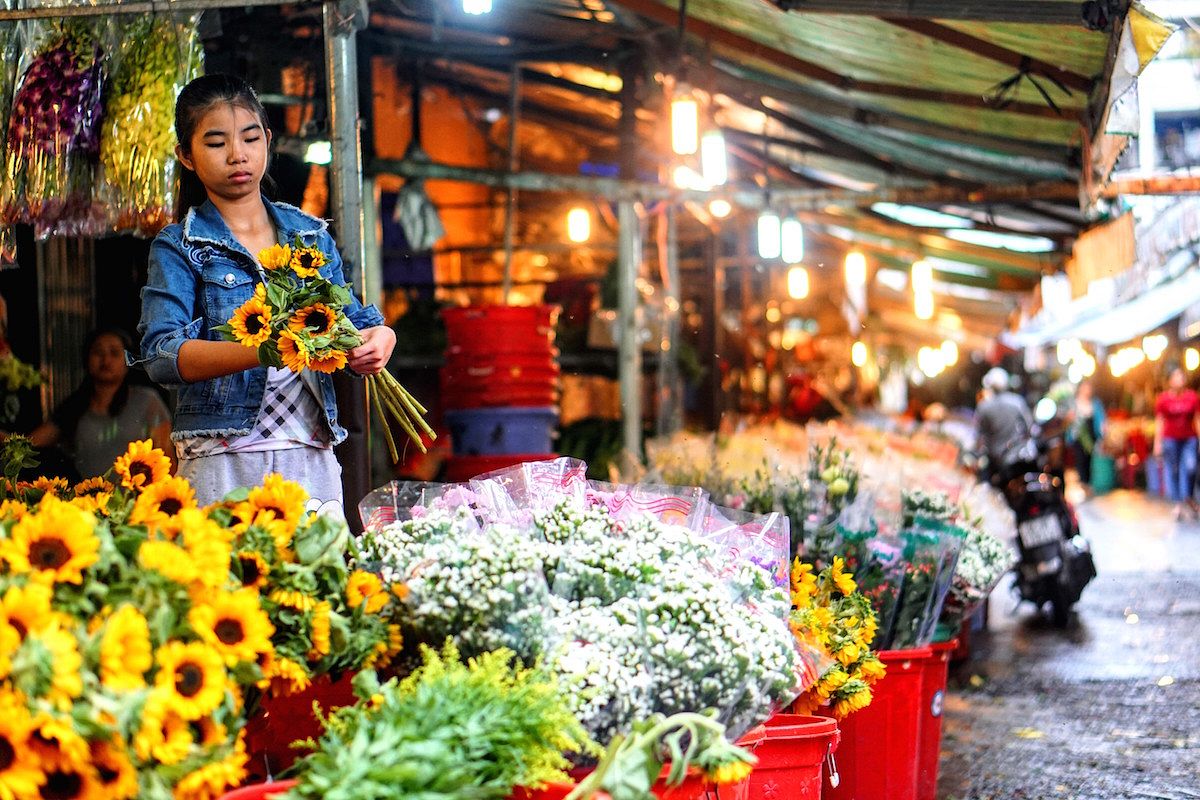 Behind the colorful streets of flowers is the beauty of hard labor