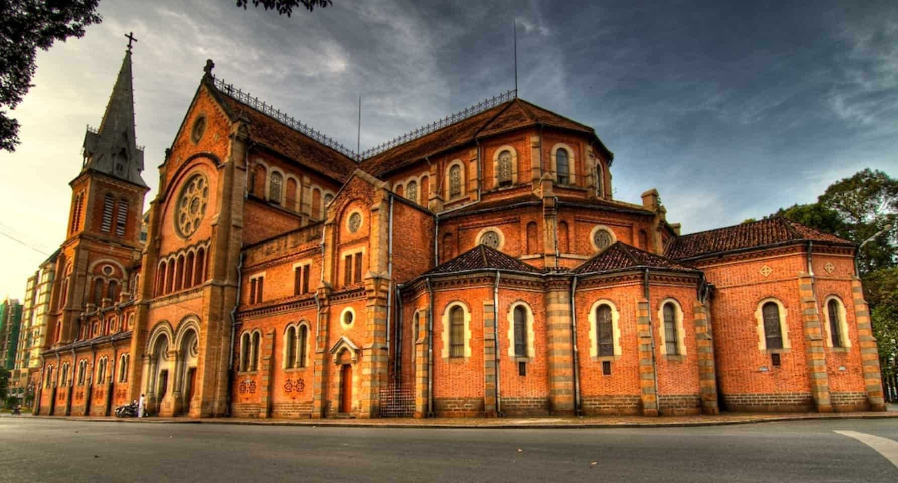 Unlike her sister in Paris, the Notre Dame cathedral of Saigon is still under renovation