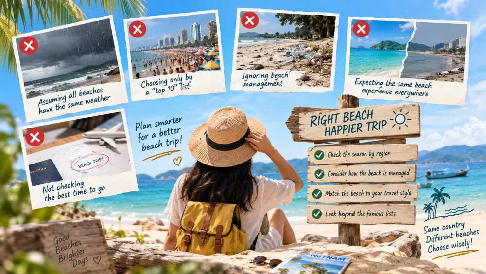 What mistakes should you avoid when going to the beach